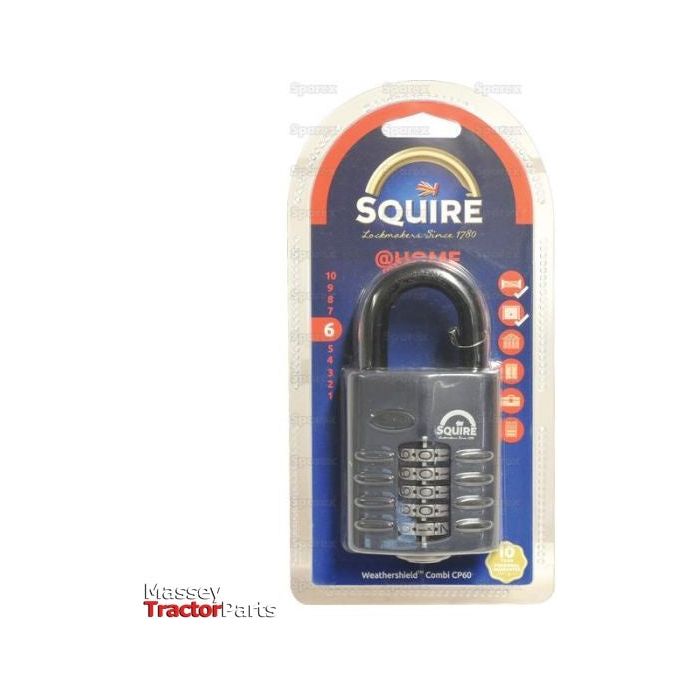 Squire Recodable CP Combination Padlock - Die Cast, Body width: 60mm (Security rating: 6)
 - S.114326 - Farming Parts