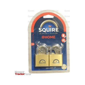 Squire Solid Brass Lion Range Padlock - Brass, Body width: 39.5mm (Security rating: 3)
 - S.26760 - Farming Parts
