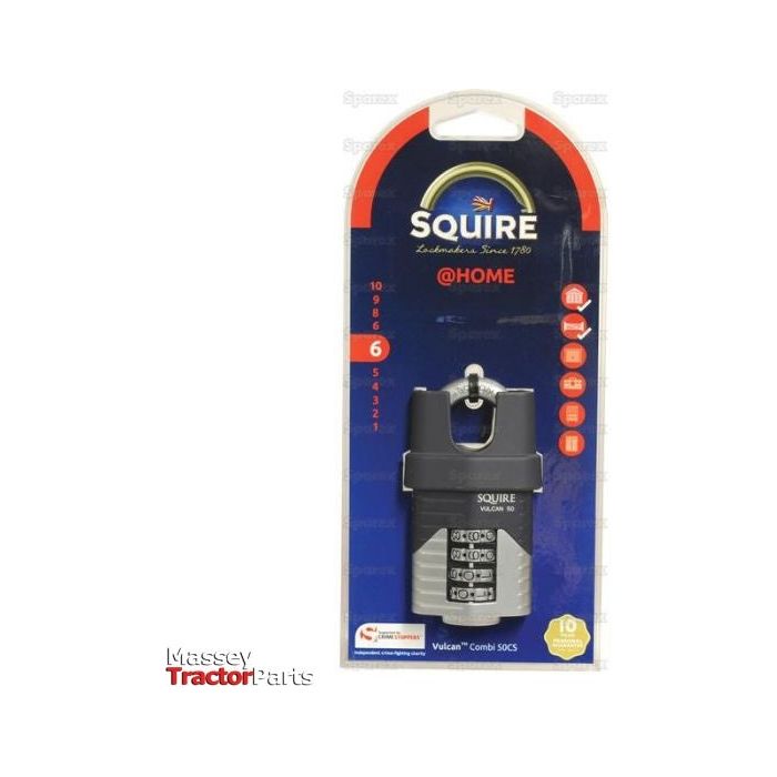 Squire 50CS COMBI Vulcan Combination Padlock, Body width: 50mm (Security rating: 6)
 - S.129895 - Farming Parts