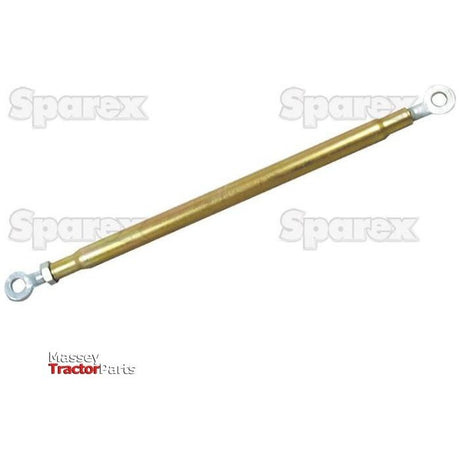 A golden-colored rod with circular ends, branded with "Sparex" and identified as the Stabiliser Bar Assembly - S.180, with "Massey Ferguson Tractor Parts" logos in the background.