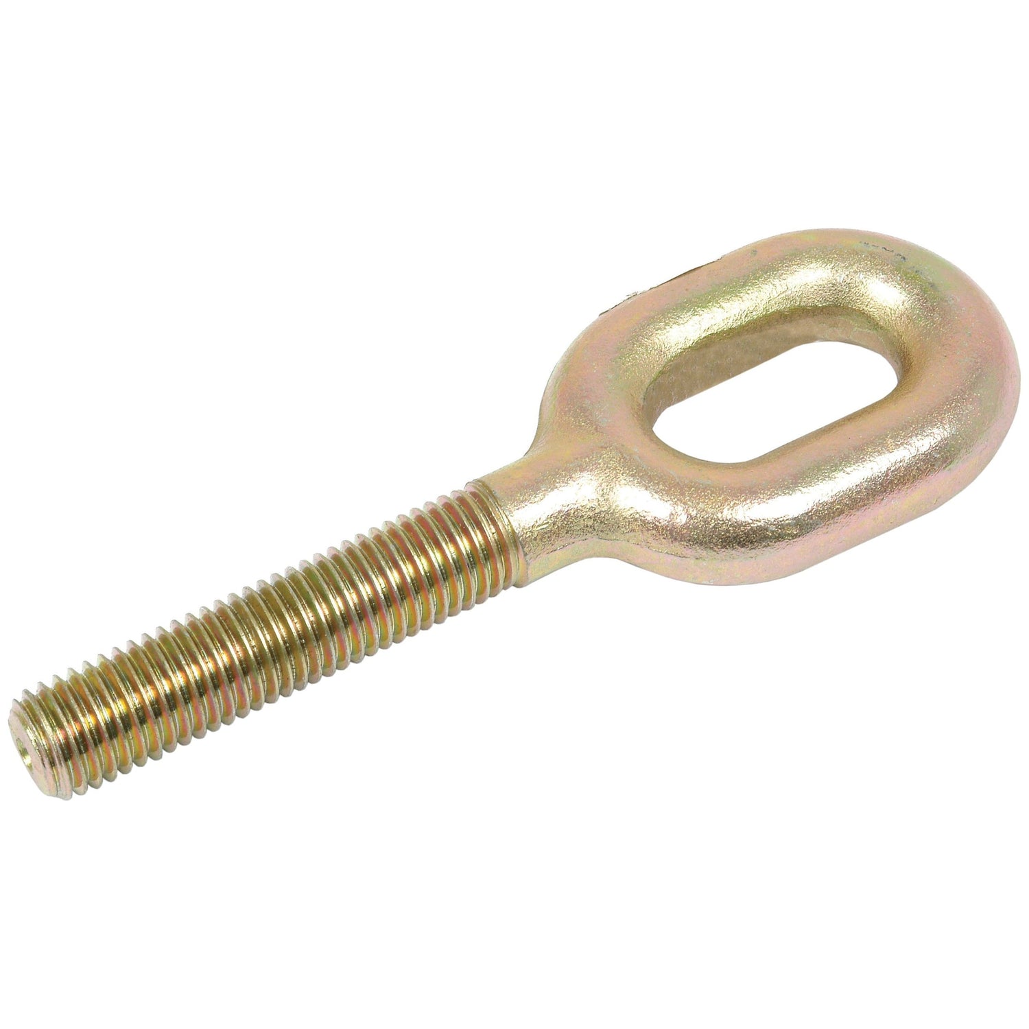 The Stabiliser Eye Bolt - 3/4'' UNC - LH (Sparex Part No. S.41054) from Sparex is a metal eye bolt with a threaded shaft and an oval-shaped loop on one end, perfect for use with Landini tractors.