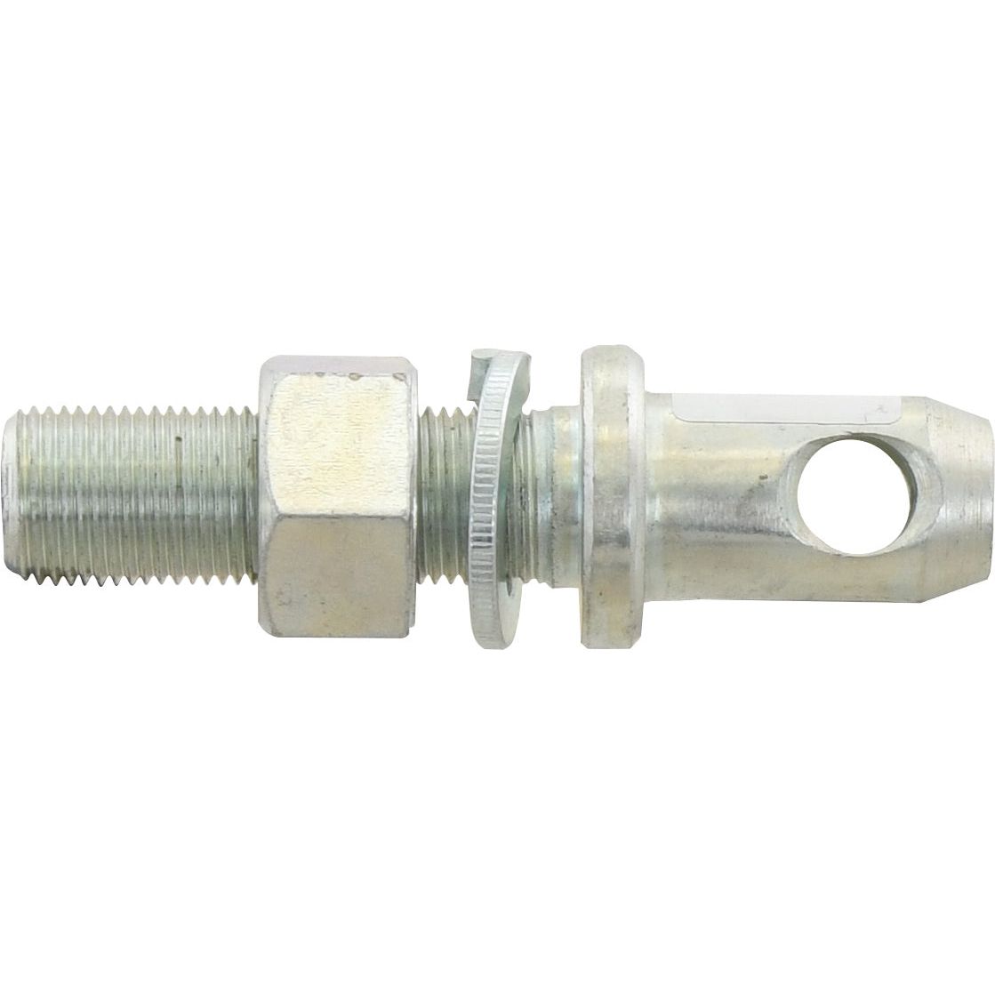 The Sparex Stabiliser Pin 22x103mm, Part No. S.3367, featuring a 3/4'' x 51mm UNF threaded end, a hexagonal nut, and a circular base, is compatible with Massey Ferguson equipment.