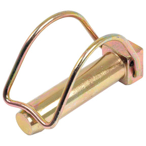The Sparex Stabiliser Pin (Part No. S.11637), which has a diameter of 19mm and a length of 90mm, features a square base, a cylindrical shaft, and a wire loop for securing.