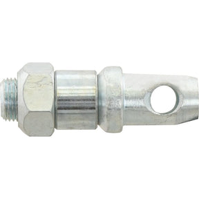 Close-up view of a metallic hydraulic fitting, branded Sparex, specifically the Stabiliser Pin 22x83mm (Sparex Part No. S.1719), featuring a threaded hexagonal end with a thread size of 3/4'' UNF and a hole through the cylindrical section with a pin diameter of 22mm.