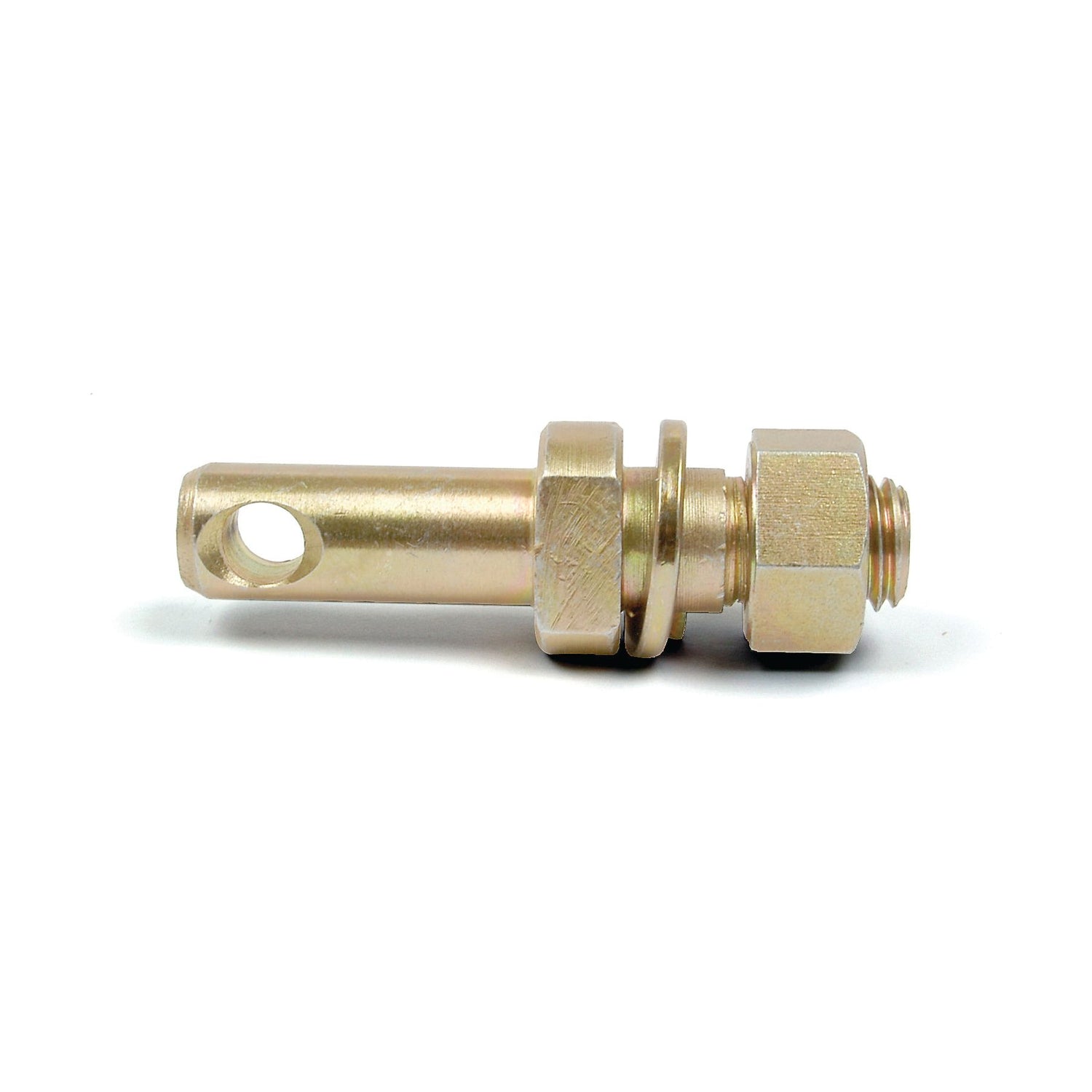 The Sparex Stabiliser Pin 19x98mm with a thread size of 3/4'' x 22mm, featuring a nut and a hole on the end of the shaft, is viewed on a white background.