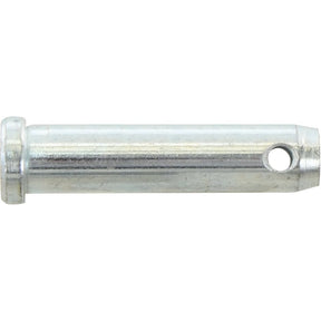 A Sparex Lower Link Pin (Product No. S.41386), Massey Ferguson compatible, features a cylindrical metal body with a 19mm diameter and a 70mm working length, including a flanged end and a hole on the opposite end.