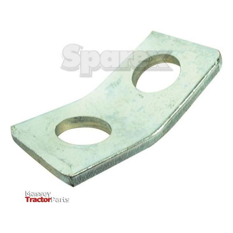 A metal tractor part with two circular holes, branded "Sparex," identified as the Stabiliser Plate - Hole Ø22mm (Sparex Part No. S.191), designed for precise functionality.