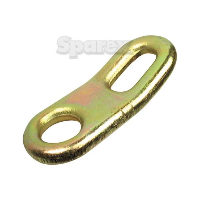 A metallic, rectangular Stabiliser Plate (Sparex Part No. S.5255) with rounded ends and two oblong holes (one Ø23mm, the other 18x38mm), positioned against a white background with faint text reading "Sparex" partially visible.