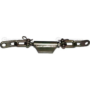 The Stabiliser Chain, branded Sparex, features hole diameters of Ø23mm and a minimum length of 510mm with an M24x3 metric thread size. This robust chain is ideal for adjusting tension or length in cables or ropes. Exceptionally durable and compatible with various end fittings, this Sparex product ensures reliability for diverse applications (Part No. S.25085).