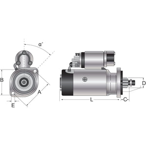 Starter Motor  - 12V, 1.4Kw, Gear Reducted (Sparex)
 - S.70501 - Massey Tractor Parts