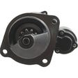A close-up view of the Starter Motor - 12V, 3Kw, Gear Reduced (Mahle) | Sparex Part No.S.36200 by Sparex, showcasing its gear mechanism and circular opening with mounting holes on the flanged surface.