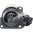 A close-up view of the Starter Motor - 12V, 3Kw (Mahle) | Sparex Part No.S.36194, showcasing the pinion gear and casing. The Sparex starter motor features a metallic finish with some visible bolts.