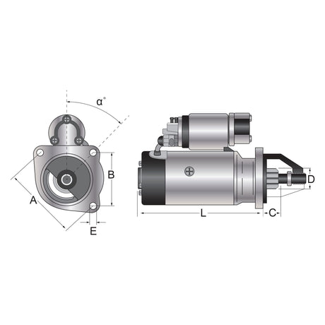 Starter Motor  - 12V, 3.2Kw, Gear Reducted (Mahle)
 - S.127864 - Farming Parts