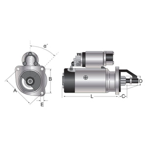 Starter Motor  - 12V, 3.2Kw, Gear Reducted (Mahle)
 - S.127873 - Farming Parts