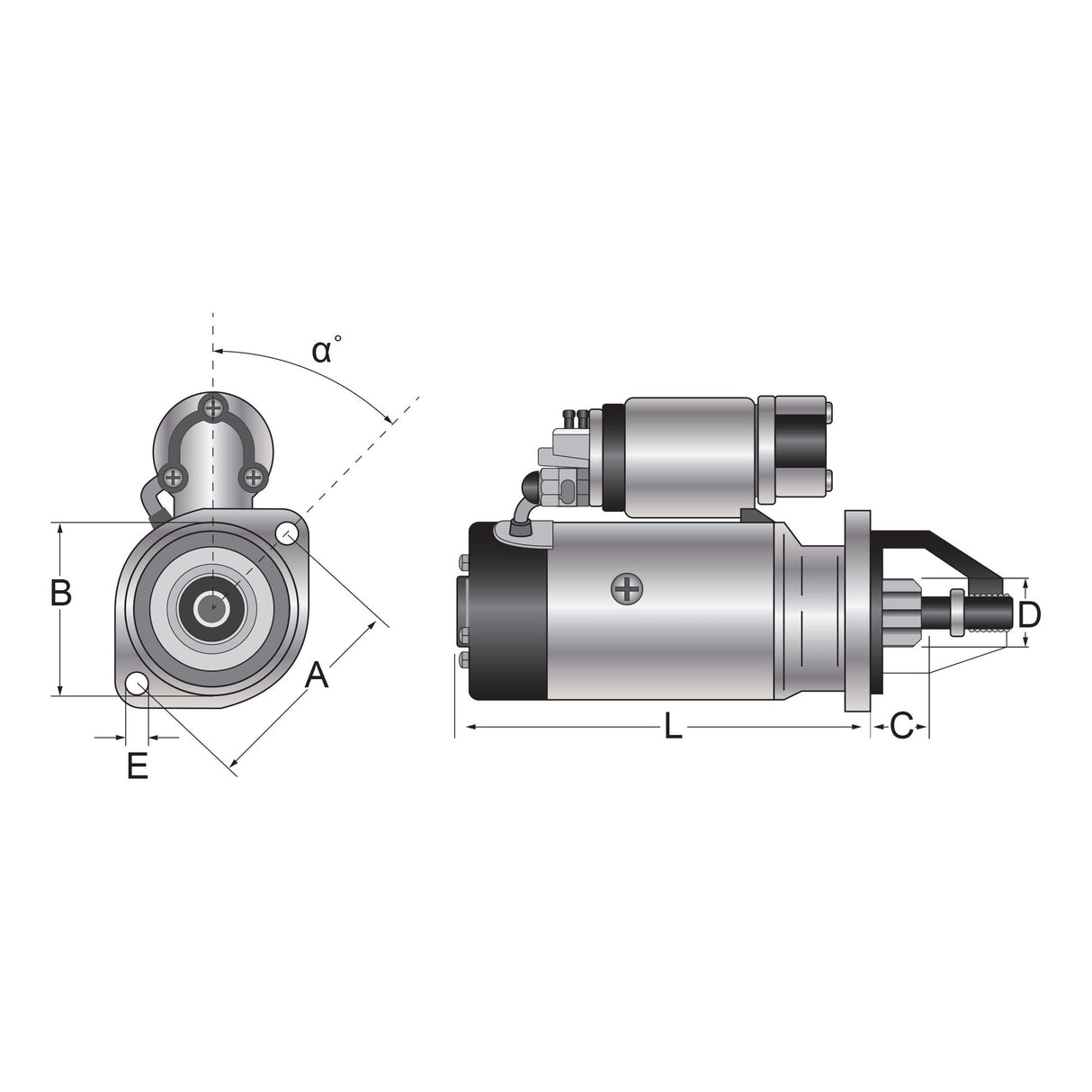 Starter Motor  - 12V, 3.2Kw, Gear Reducted (Mahle)
 - S.36196 - Farming Parts