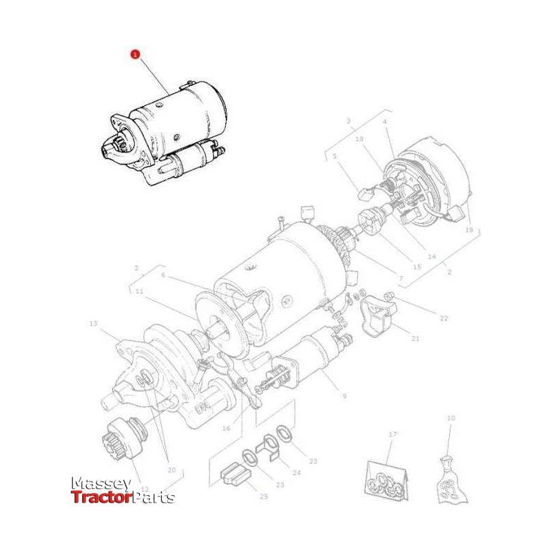 Massey Ferguson Starter Motor - 3581576M3 | OEM | Massey Ferguson parts | Starter Motors-Massey Ferguson-Engine Electrics and Instruments,Farming Parts,Lighting & Electrical Accessories,Starter Motors,Starter Motors & Components,Tractor Parts