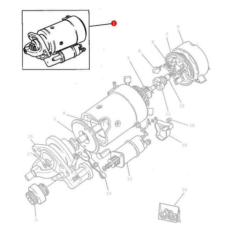 Starter Motor - 3597426M3 - Massey Tractor Parts