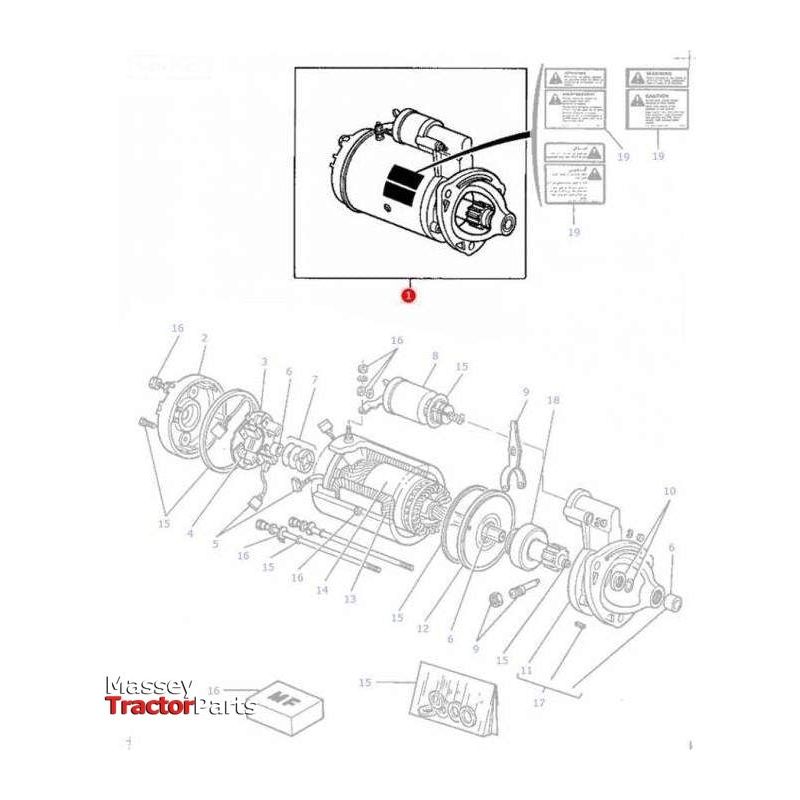 Massey Ferguson Starter Motor - 3931421M91 | OEM | Massey Ferguson parts | Starter Motors-Massey Ferguson-Engine Electrics and Instruments,Farming Parts,Lighting & Electrical Accessories,Starter Motors,Starter Motors & Components,Tractor Parts