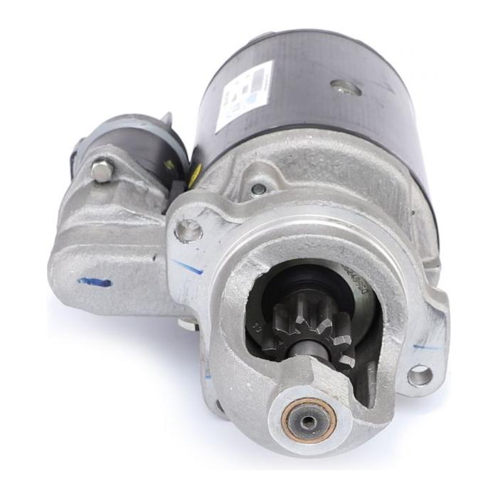 Close-up of the AGCO Massey Ferguson - Starter Motor - 3931421M91, highlighting the pinion gear and mounting flange.