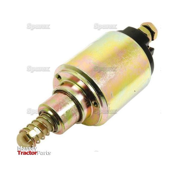 A metal tractor part with a cylindrical body and a protruding spring-loaded pin, shown against a white background. The image is marked with the text "Sparex" and "Starter Solenoid | Sparex Part No.S.66647," ensuring compatibility for Fiat M100 models.