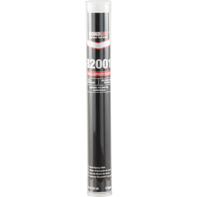 A black Sparex Steel Epoxy Stick B2001 (114gr - S.24100) tube featuring white and red text that includes details about bonding to metal surfaces and usage instructions for metal repairs.