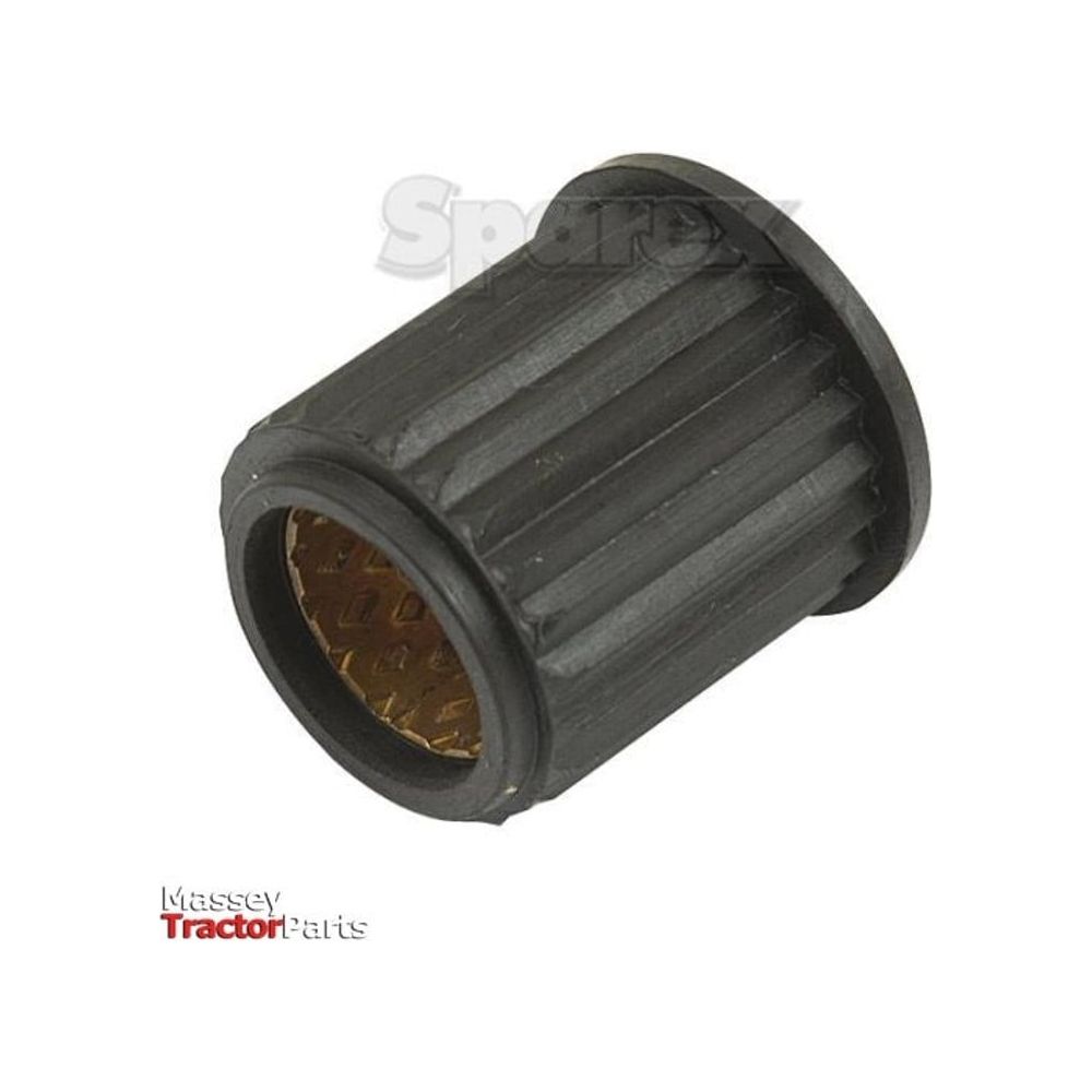 A black cylindrical tractor part with a ribbed exterior surface and a detailed metallic interior. Text at the bottom reads "Sparex Steering Box Bush | Sparex Part No.S.57288." Perfect for International Harvester and Case IH models.