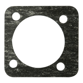 Introducing the Sparex Steering Box Gasket (Part No. S.3711), a square gasket that features a large circular cutout in the center and four smaller circular holes at each corner, making it ideal for Massey Ferguson machinery.
