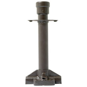 A Sparex Steering Column Tube (Sparex Part No. S.41562) with a dark brown coating, featuring a cylindrical lifting arm and a sturdy triangular base, perfect for working on Massey Ferguson equipment.