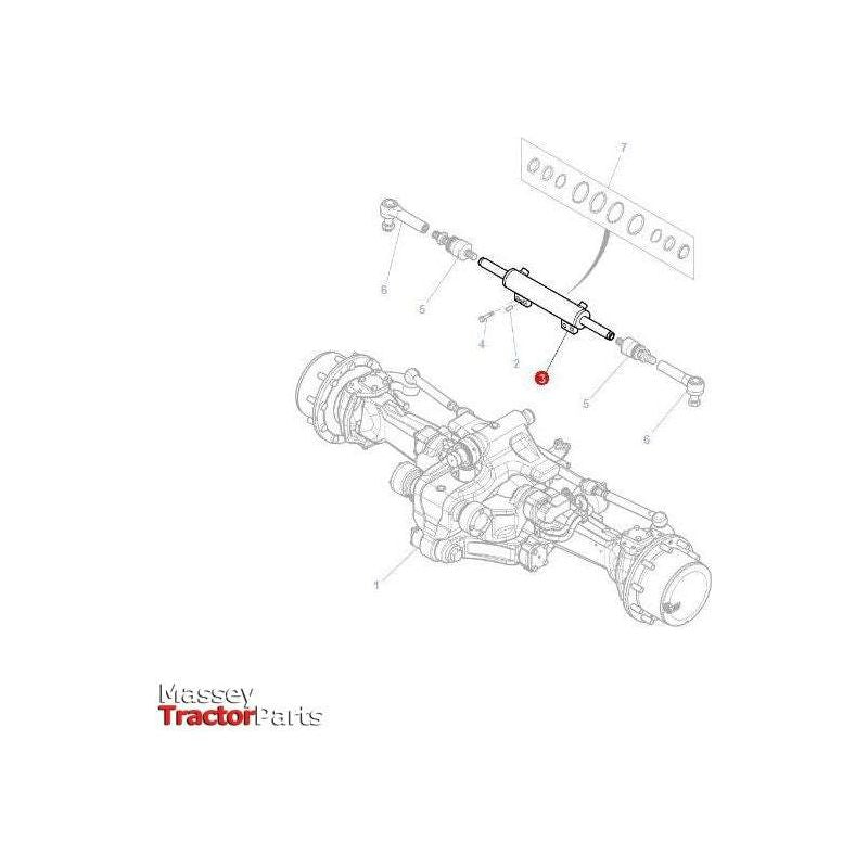 Steering Cylinder - 7302463402-Massey Ferguson-2WD Parts,Axles & Power Train,Cylinder Assemblies,Farming Parts,Front Axle & Steering,On Sale,Steering Cylinders,Tractor Parts