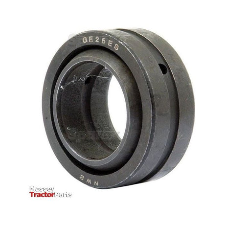 Close-up of a gray radial spherical plain bearing marked "GE25ES" and "NWB," set against a plain white background. In the corner, the text "Massey Tractor Parts" is visible. The product name is listed as Steering Cylinder Bearing S.65095 from the brand Sparex.