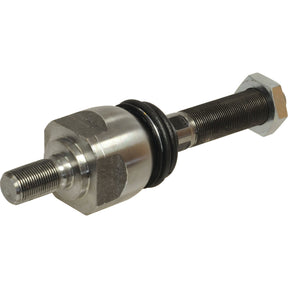 A Sparex Steering Joint (Length: 210mm - S.21176) featuring a cylindrical head, threaded section, and hexagonal nut, complemented by a rubber gasket around its midsection.