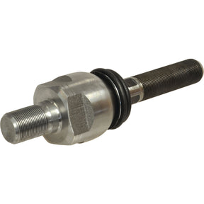 A metal steering joint with a length of 220mm, threaded ends (M24 x 1.5), a hexagonal section in the center, and a rubber seal, available from Sparex under product code S.58755.