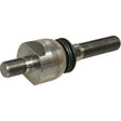 A Sparex Steering Joint, S.58741, with an overall length of 240mm features a metal rod end bearing that includes threaded shafts of M26 x 1.5 on both ends and a cylindrical middle section fitted with a rubber seal.