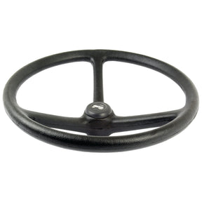 A Sparex Steering Wheel 425mm, Splined (Part No. S.61173), featuring a textured grip, with a black three-spoke design and a central hub.