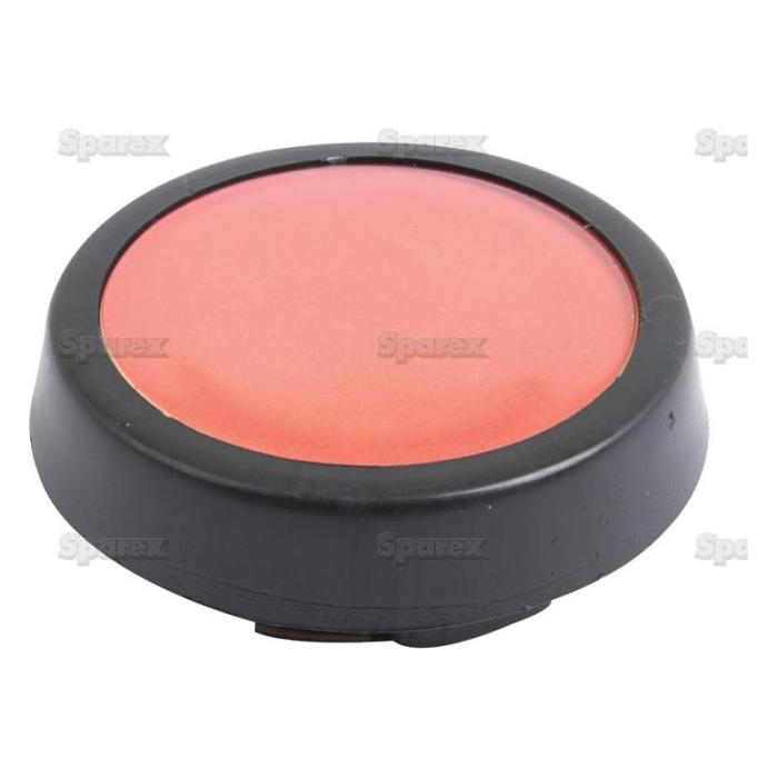The Steering Wheel Cap (Sparex Part No. S.40271) by Sparex is a round, red reflective marker set in a black frame that resembles the cap on a Massey Ferguson steering wheel, with a white background and faint "Sparex" branding visible.
