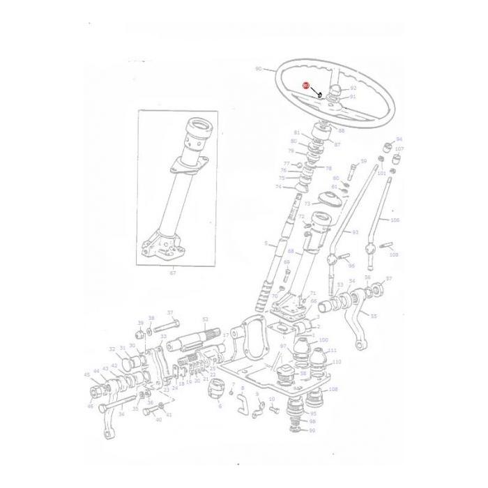 Steering Wheel Key - 2951X - Massey Tractor Parts