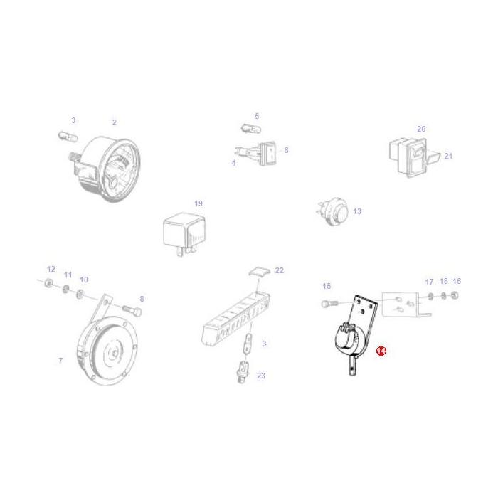 Stop Light Rotating Switch - X830240057000 - Massey Tractor Parts