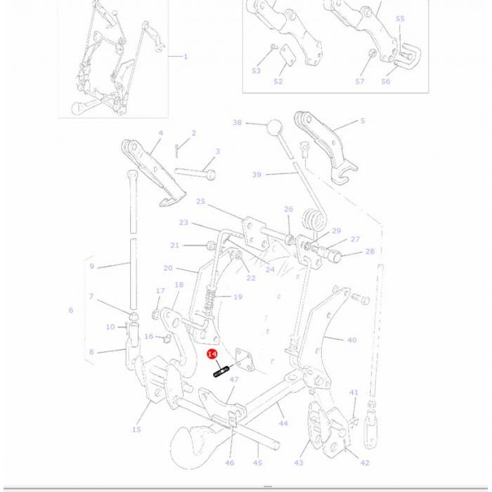 Stud  1/2 UNC/UNF - 1860900M2 - Massey Tractor Parts