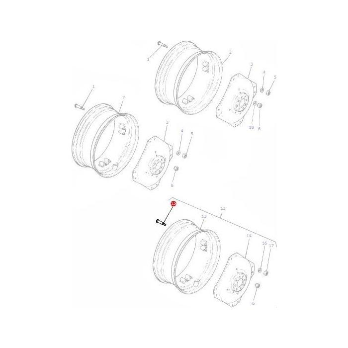 Stud Disc-Rim - 1684905M1 - Massey Tractor Parts