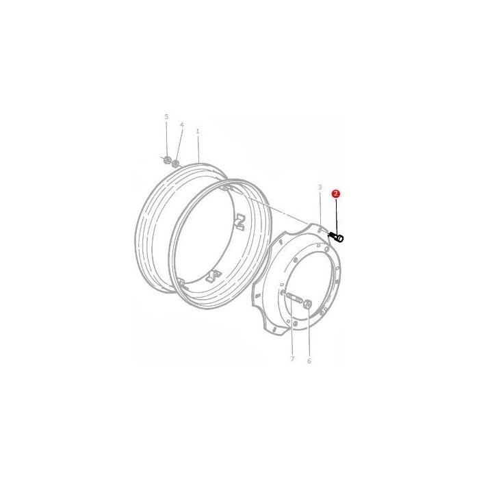 Stud Disc-Rim M16x80 - 3384620M1 - Massey Tractor Parts