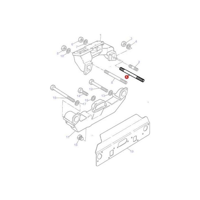 Stud Exhaust Manifold - 731630M1 - Massey Tractor Parts