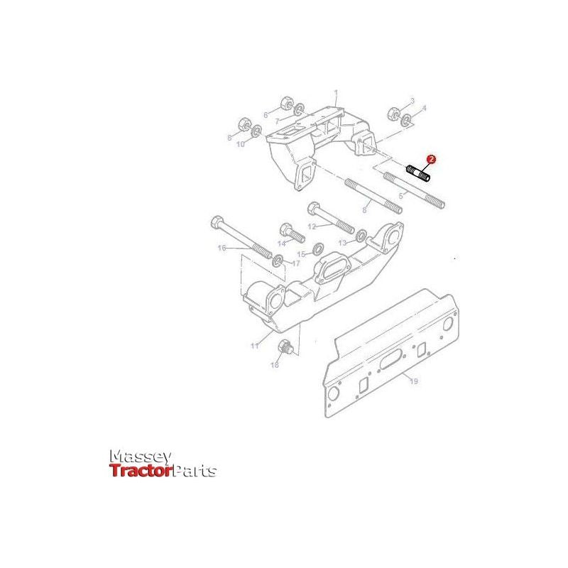 Massey Ferguson Stud Exhaust Manifold - 735259M1 | OEM | Massey Ferguson parts | Exhaust & Manifold Gaskets-Massey Ferguson-Cylinder Head Components,Cylinder Head Studs & Bolts,Engine & Filters,Engine Parts,Farming Parts,Tractor Parts