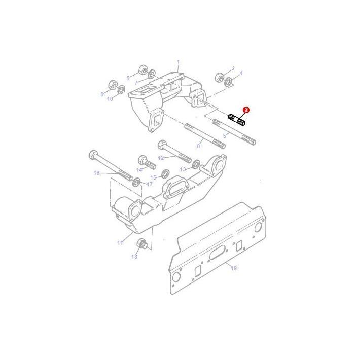 Stud Exhaust Manifold - 735259M1 - Massey Tractor Parts