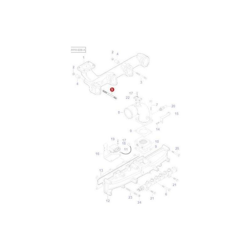 Massey Ferguson Stud Exhaust Manifold - V546801960 | OEM | Massey Ferguson parts | Exhaust & Manifold Gaskets-Massey Ferguson-Cylinder Head Components,Cylinder Head Studs & Bolts,Engine & Filters,Engine Parts,Farming Parts,Tractor Parts