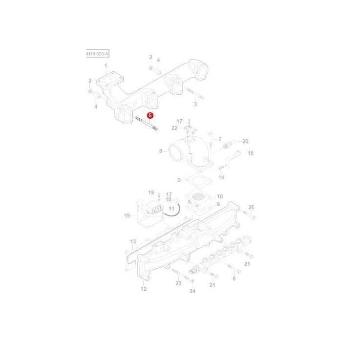 Stud Exhaust Manifold - V546801960 - Massey Tractor Parts
