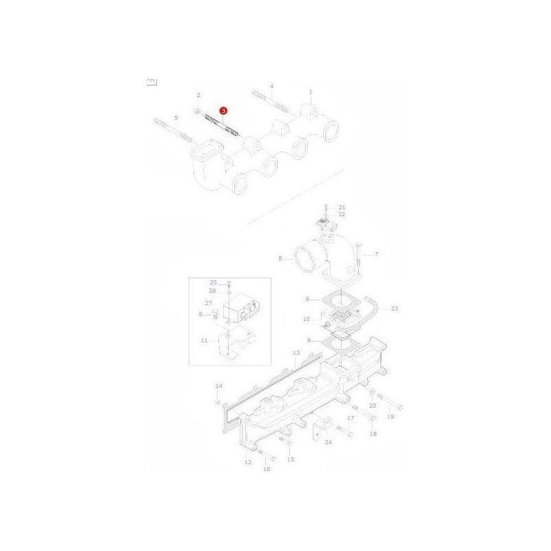 Massey Ferguson Stud Exhaust Manifold - V836859188 - ACW4003730 | OEM | Massey Ferguson parts | Exhaust & Manifold Gaskets-Massey Ferguson-