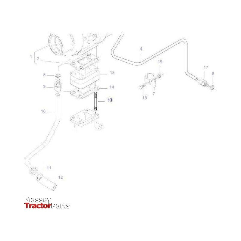 Massey Ferguson Stud Turbo - V546801460 | OEM | Massey Ferguson parts | Engine Parts-Massey Ferguson-Engine & Filters,Exhaust Parts,Farming Parts,Manifolds & Accessories,Tractor Parts