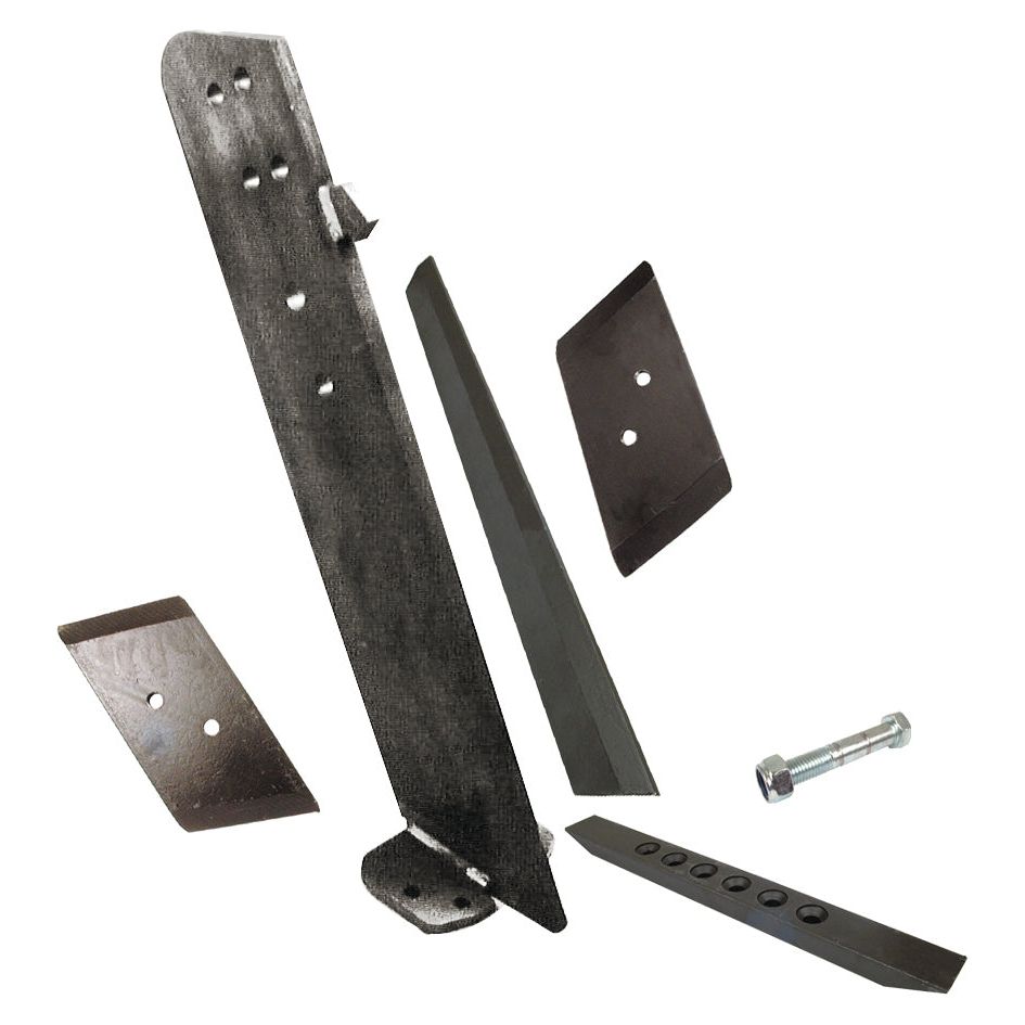 An assortment of metal parts, including a Subsoil Point (Sparex Part No. S.78187), along with a bolt, nut, and various other metal pieces from Sparex are arranged separately.