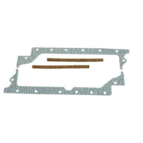 A rectangular Sparex Sump Gasket for 3-cylinder Perkins Engines (20C, A3.144, A3.152, A4.192) with multiple bolt holes and three elongated strips positioned in the center on a white background, identified by Sparex Part No.S.41949.