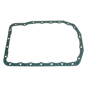 A Sparex Sump Gasket (3 Cyl., 32D, BSD326, BSD329, BSD332, BSD333, BSD666, PowerStar 7.5) for a Ford engine, featuring several evenly spaced bolt holes along its perimeter and crafted from durable cork material.